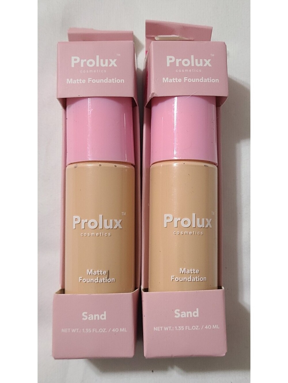 2pk Prolux Cosmetics Matte Foundation Sand Shade Face Skin Liquid Makeup Bottle